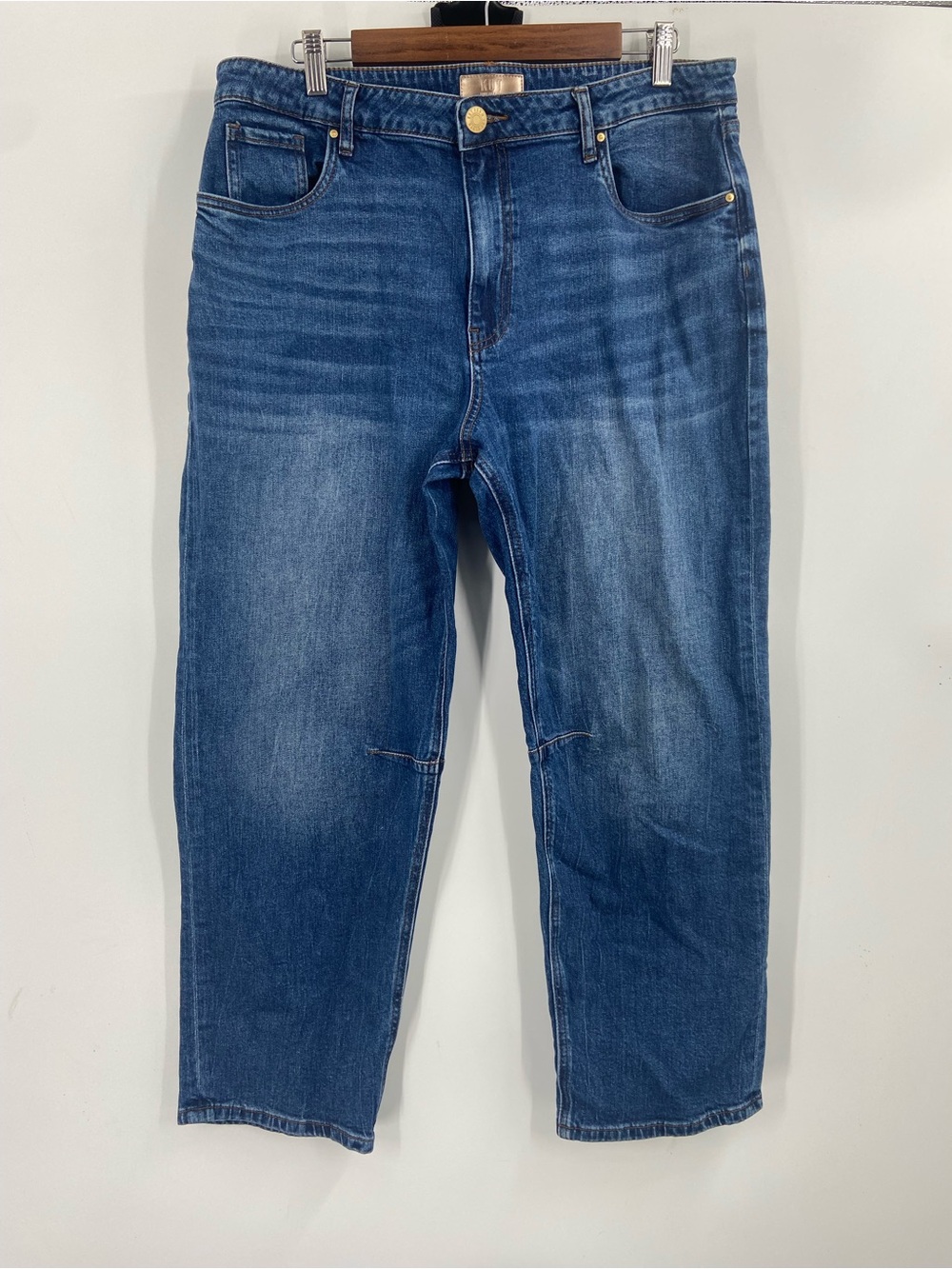 Kut From The Kloth Ashley Slouchy Barrel Jeans Women Size 14 High Rise Blue - Picture 2 of 7